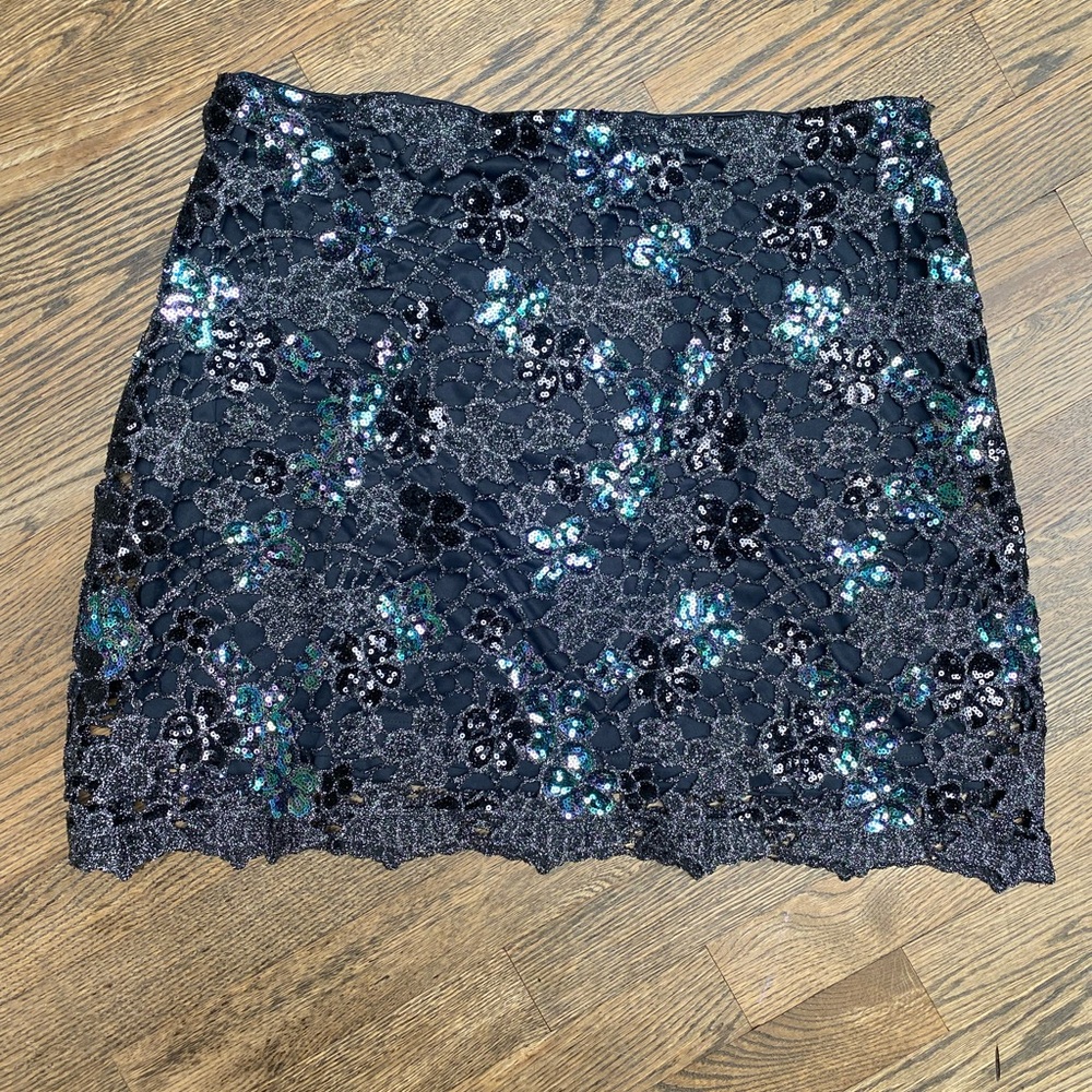 FLASH SALE! NWT- Zara Elegant Black Beaded Lace Sequin Skirt